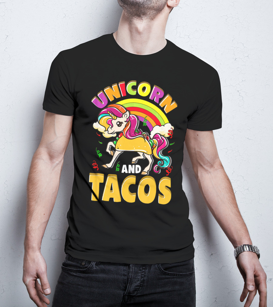 Unicorn And Tacos Rainbow T-Shirt
