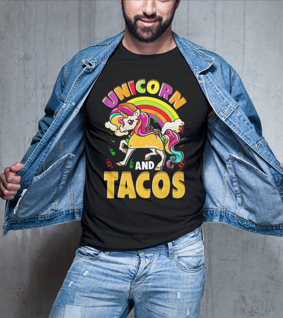 Unicorn And Tacos Rainbow T-Shirt