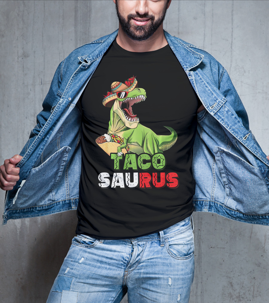 Tacosaurus Mexican Rex Cinco De Mayo Dinosaur Fiesta T-Shirt