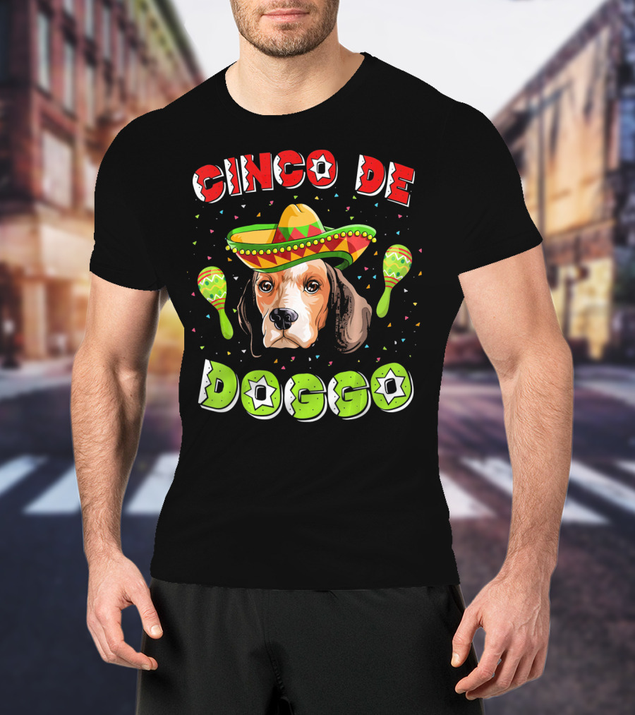 Cinco De Doggo Beagle Fiesta Sombrero Maracas T-Shirt