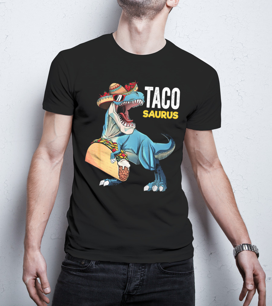 Taco Tuesday Cinco De Tacosaurus Dinosaur Sombrero T-Shirt