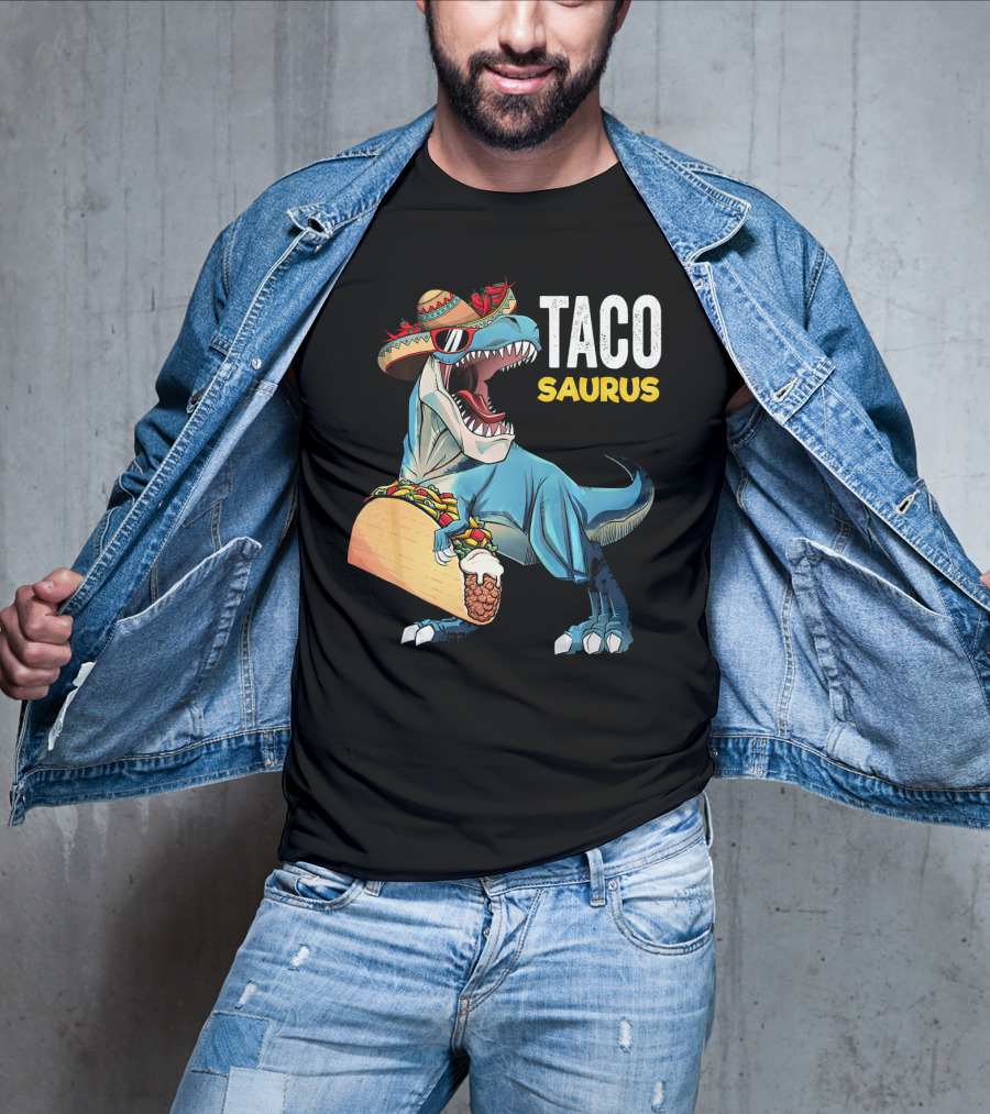 Taco Tuesday Cinco De Tacosaurus Dinosaur Sombrero T-Shirt