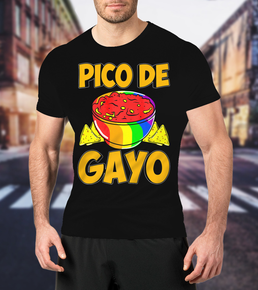 Pico De Gayo Cinco De Mayo Rainbow Salsa Bowl And Tortilla Chips T-Shirt