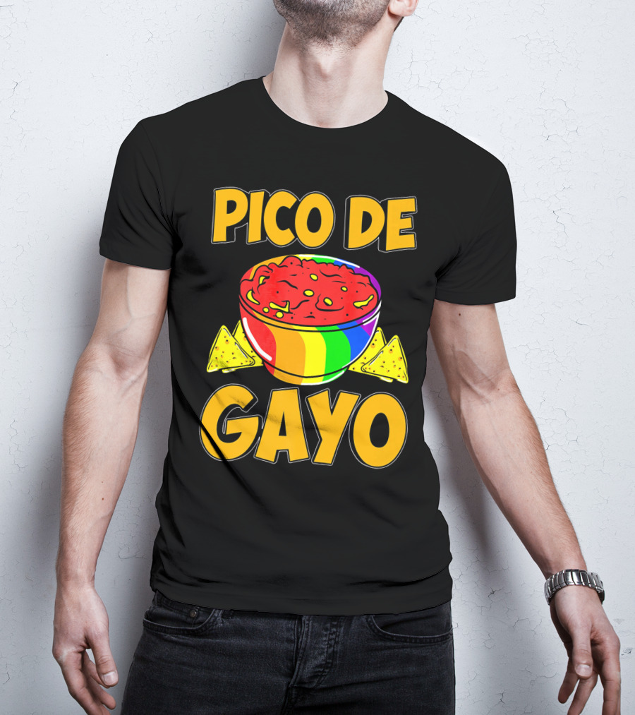 Pico De Gayo Cinco De Mayo Rainbow Salsa Bowl And Tortilla Chips T-Shirt