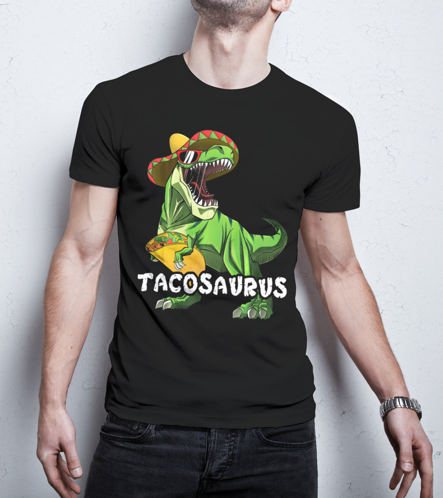 Tacosaurus Cinco De Mayo Rex Tac Dinosaur Sombrero Taco T-Shirt