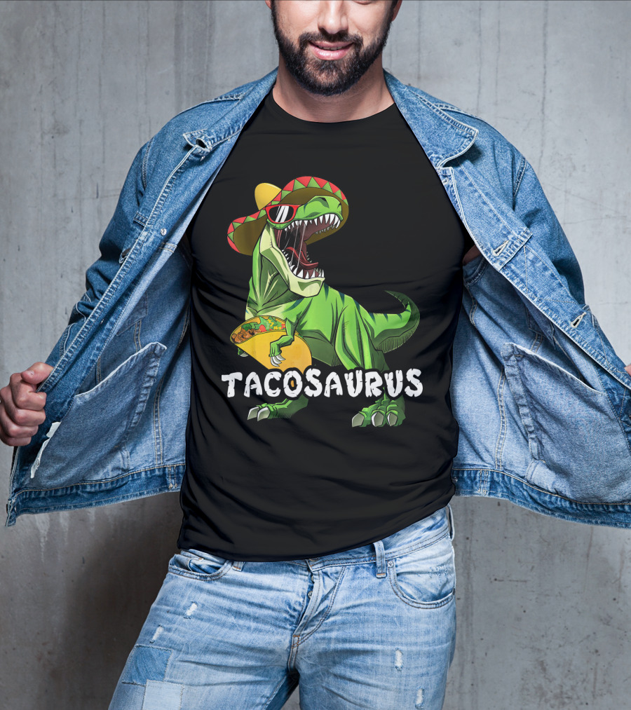 Tacosaurus Cinco De Mayo Rex Tac Dinosaur Sombrero Taco T-Shirt