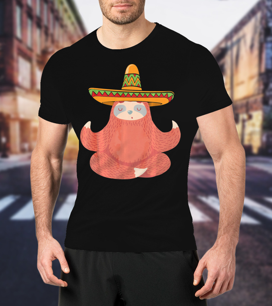 Sloth Sombrero Mexican Fiesta Cinco De Mayo T-Shirt