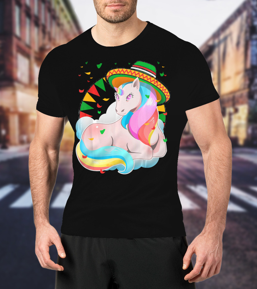 Cinco De Mayo Magical Unicorn Sombrero T-Shirt