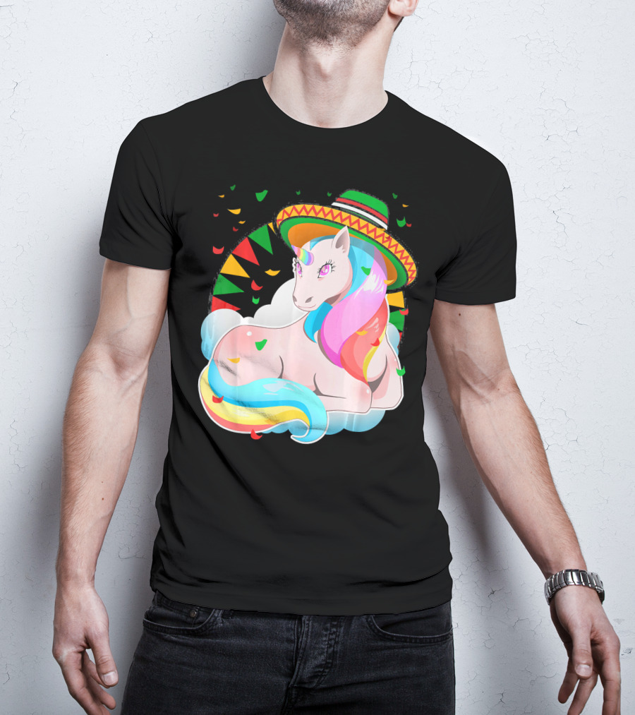 Cinco De Mayo Magical Unicorn Sombrero T-Shirt