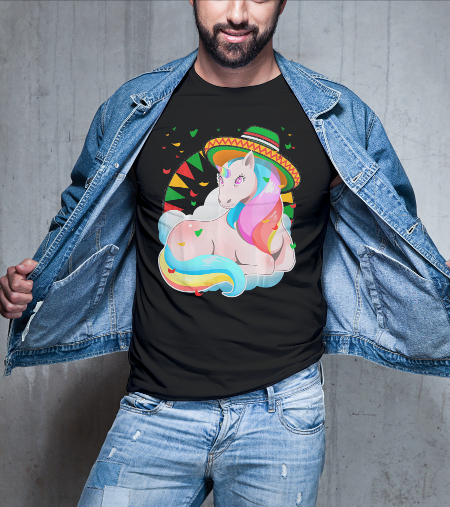 Cinco De Mayo Magical Unicorn Sombrero T-Shirt
