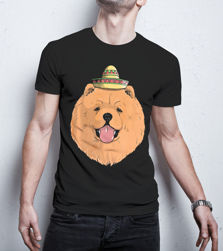 Chow Chow Dog Sombrero Fiesta Cinco De Mayo T-Shirt