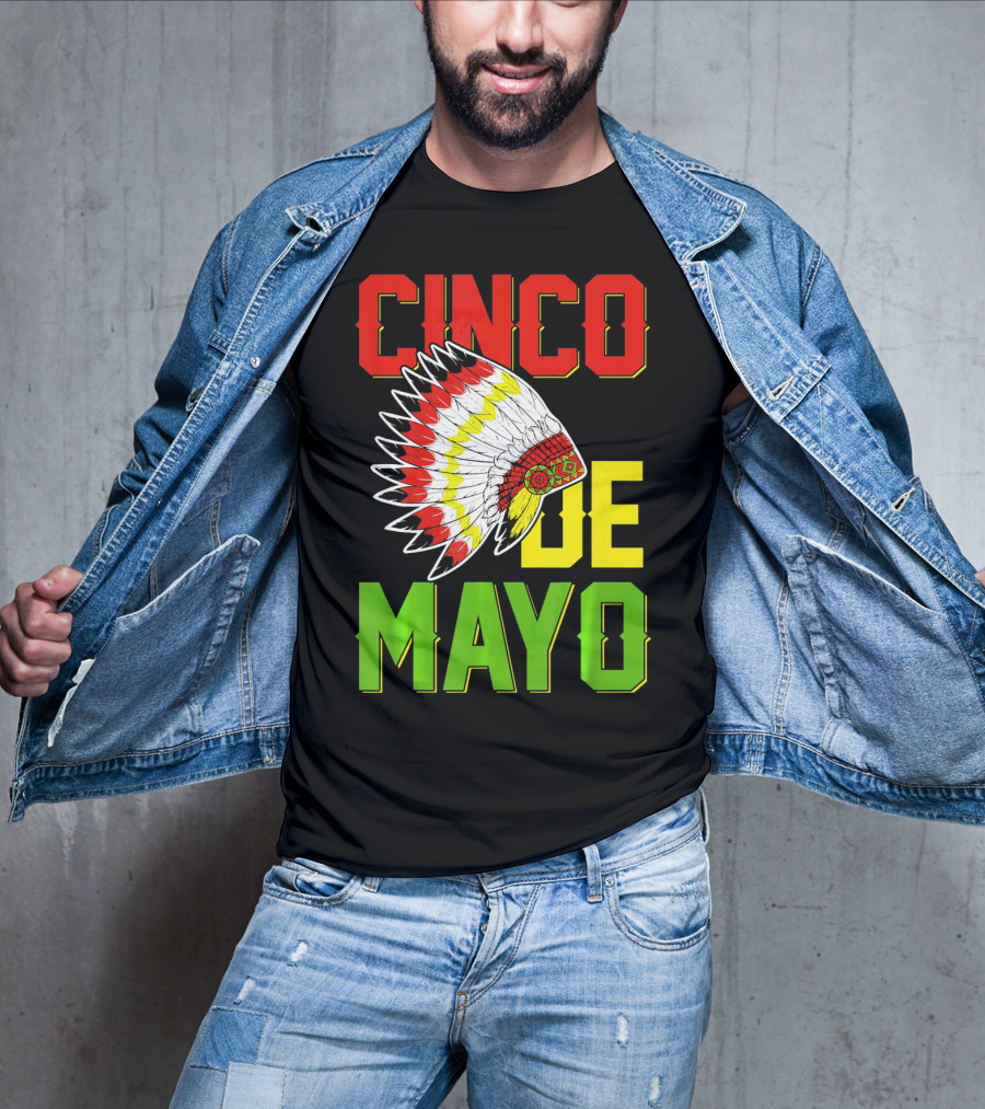 CINCO DE MAYO Native American Headdress T-Shirt