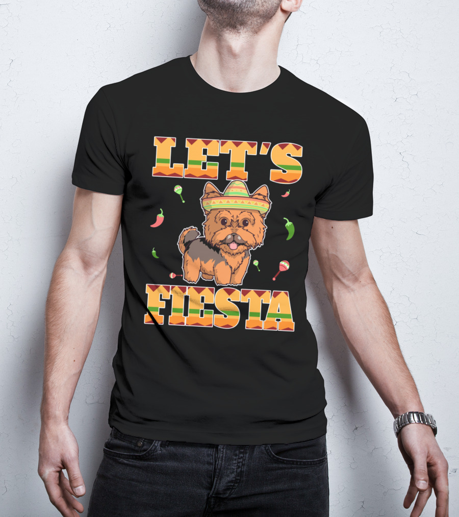 Let's Fiesta Yorkie Dog Cinco De Mayo T-Shirt