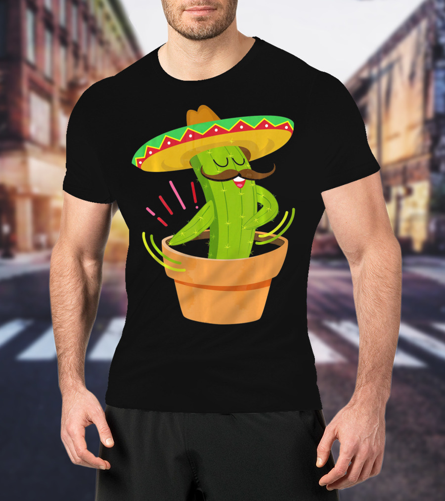 Flossing Cactus Sombrero Dance Cinco De Mayo T-Shirt