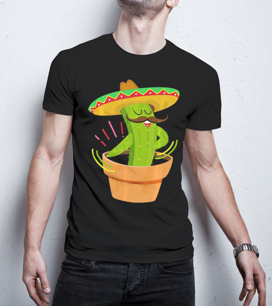 Flossing Cactus Sombrero Dance Cinco De Mayo T-Shirt
