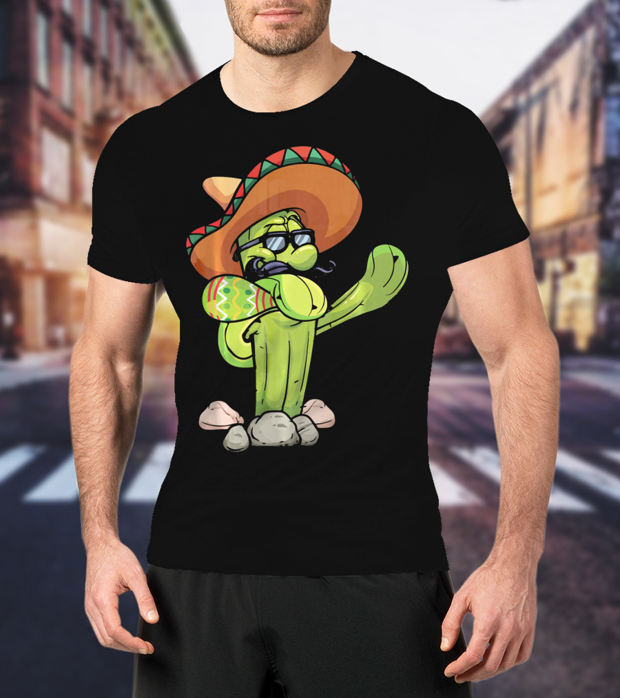 Sombrero Cactus Dabbing Dance Cinco De Mayo T-Shirt