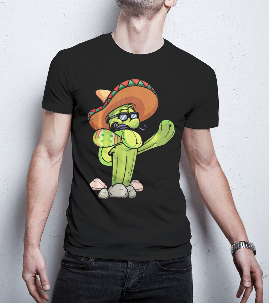 Sombrero Cactus Dabbing Dance Cinco De Mayo T-Shirt