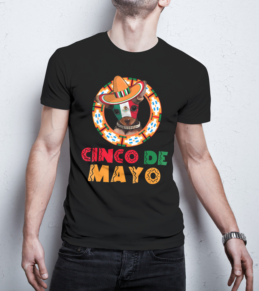 Cinco De Mayo Dog Chihuahua Mexican Sombrero T-Shirt