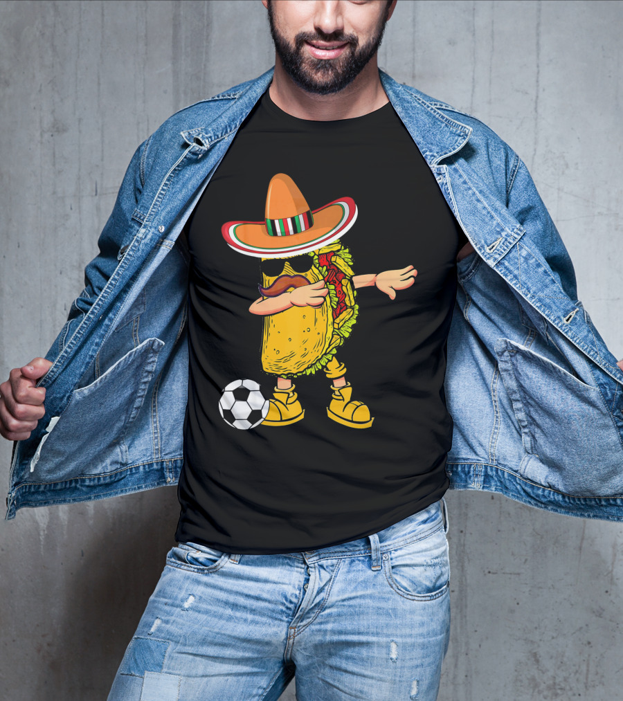 Dabbing Soccer Taco With Sombrero Cinco De Mayo Dab T-Shirt