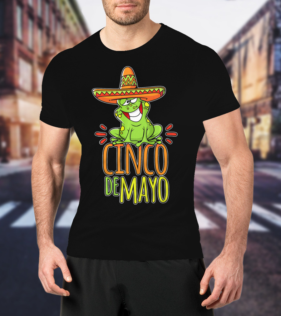 Cinco De Mayo Fun Mexican Fiesta Frog Sombrero T-Shirt