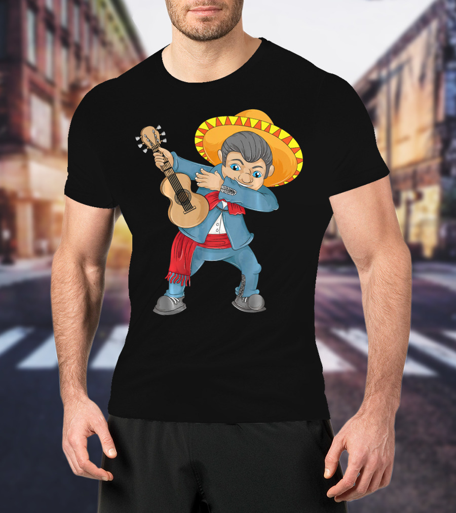 Mariachi Guitar Dabbing Cinco De Mayo T-Shirt