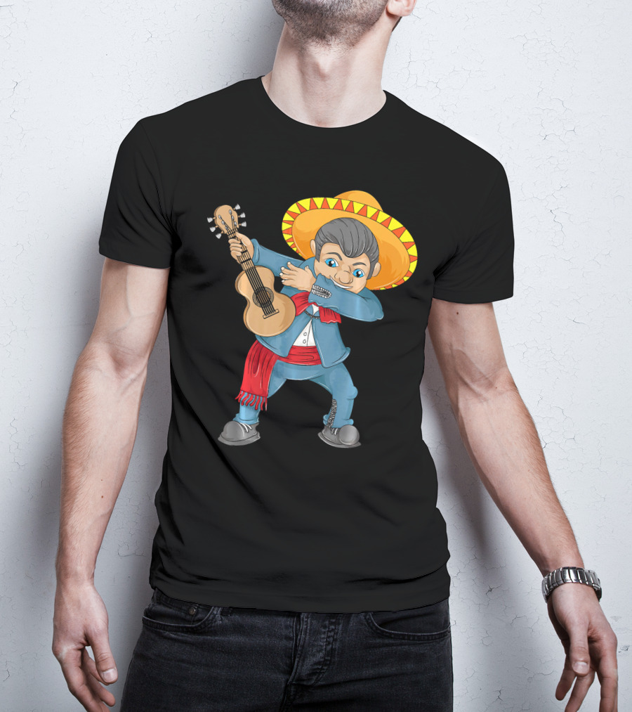 Mariachi Guitar Dabbing Cinco De Mayo T-Shirt