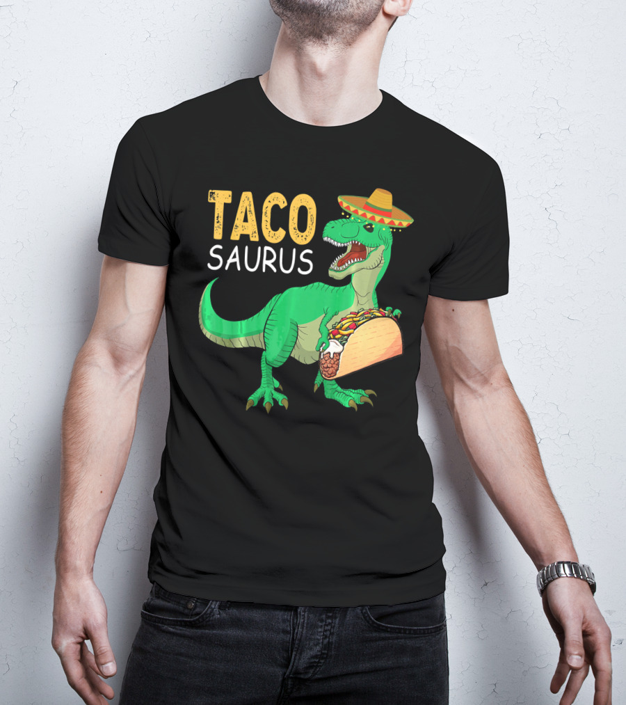 Taco Tacosaurus Dinosaur Sombrero Mexican Cinco De Mayo T-Shirt