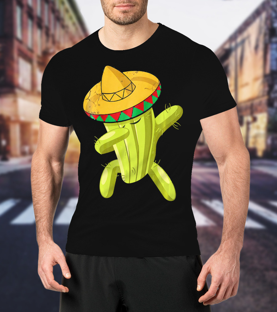 Dancing Cactus With Sombrero Funny Cinco De Mayo For Son T-Shirt