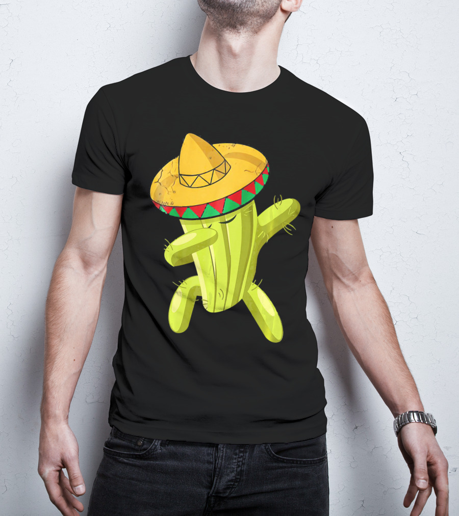 Dancing Cactus With Sombrero Funny Cinco De Mayo For Son T-Shirt