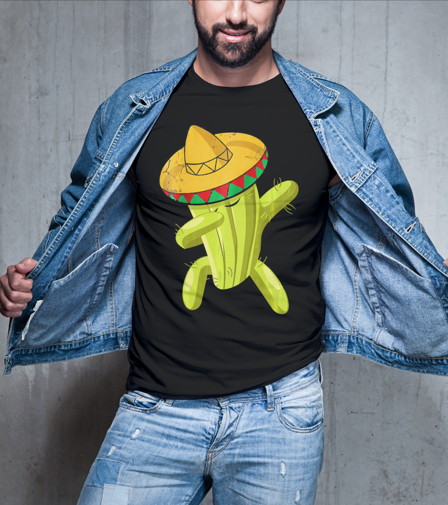Dancing Cactus With Sombrero Funny Cinco De Mayo For Son T-Shirt