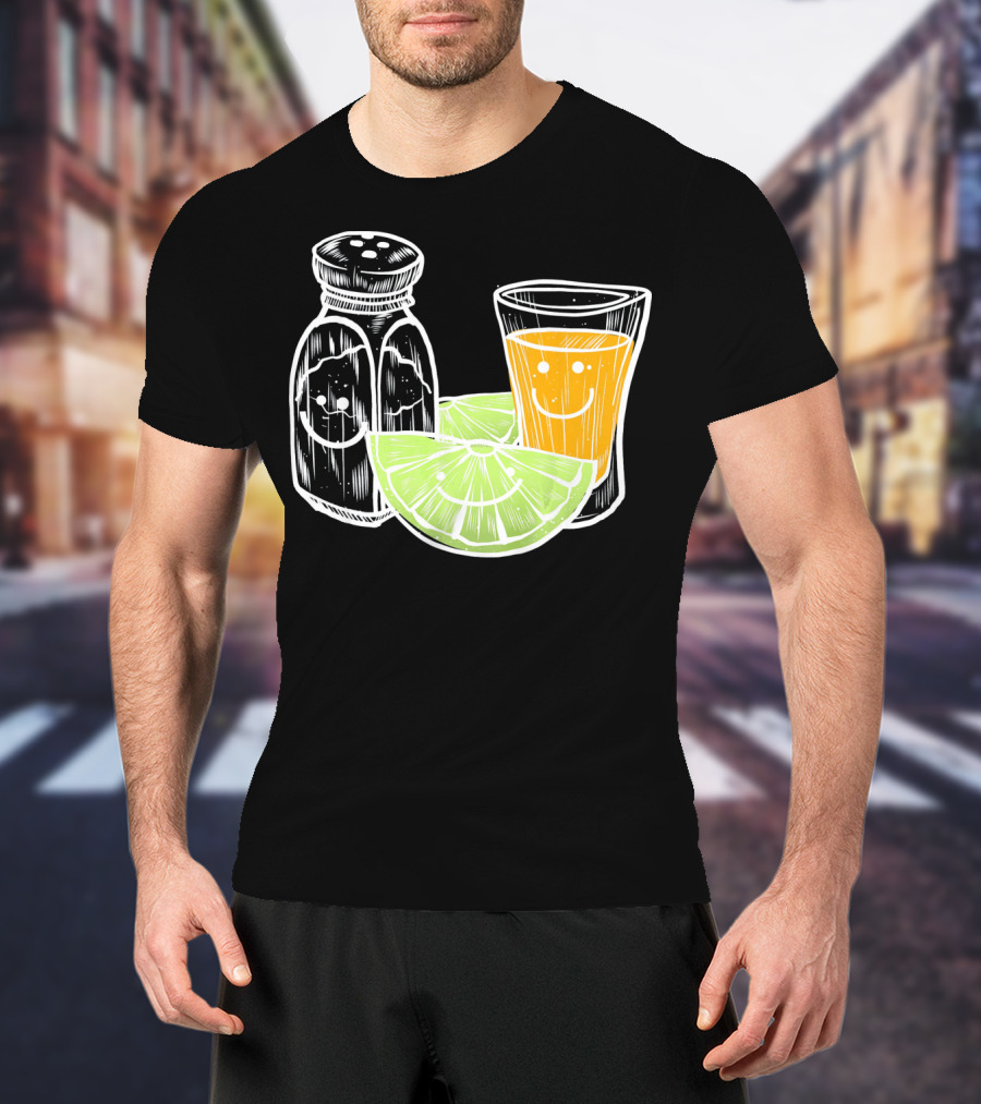 Cinco De Mayo Tequila Lime Salt Smiley Faces T-Shirt