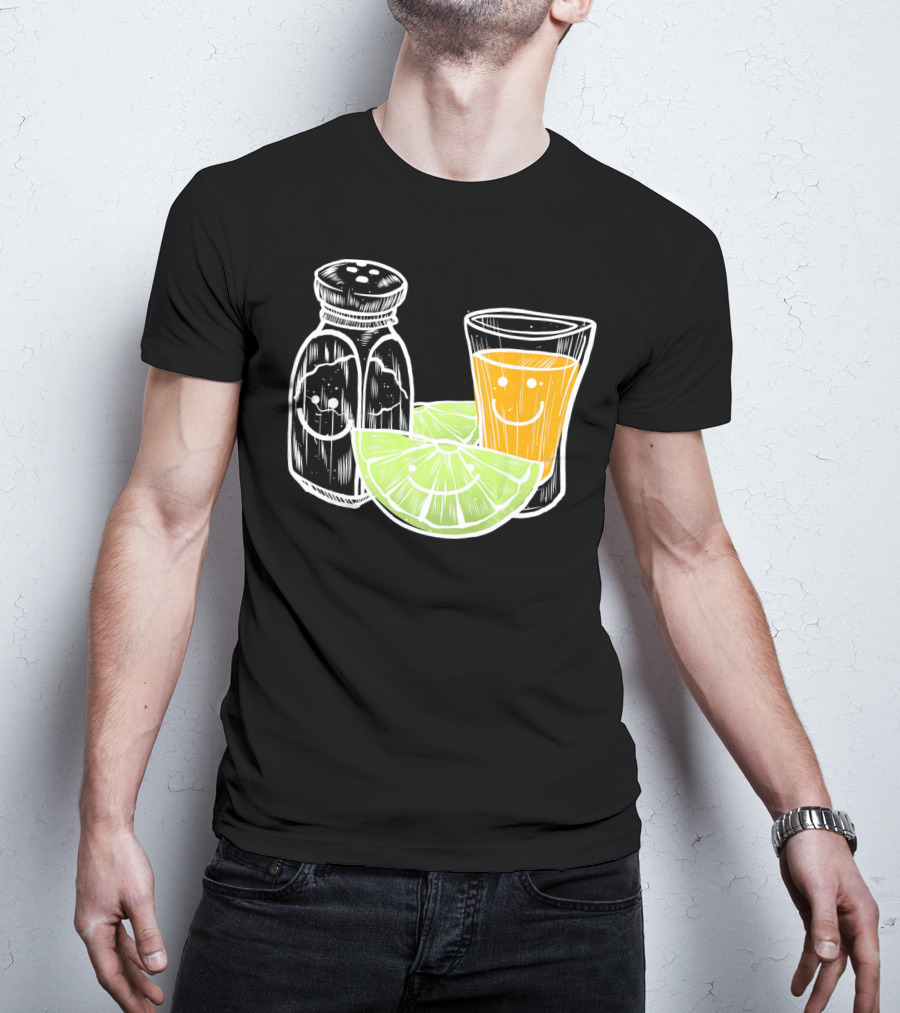 Cinco De Mayo Tequila Lime Salt Smiley Faces T-Shirt