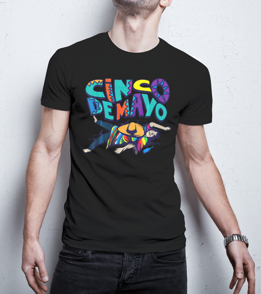 Cinco De Mayo Vibrant Celebration With Sombrero And Serape Decor T-Shirt