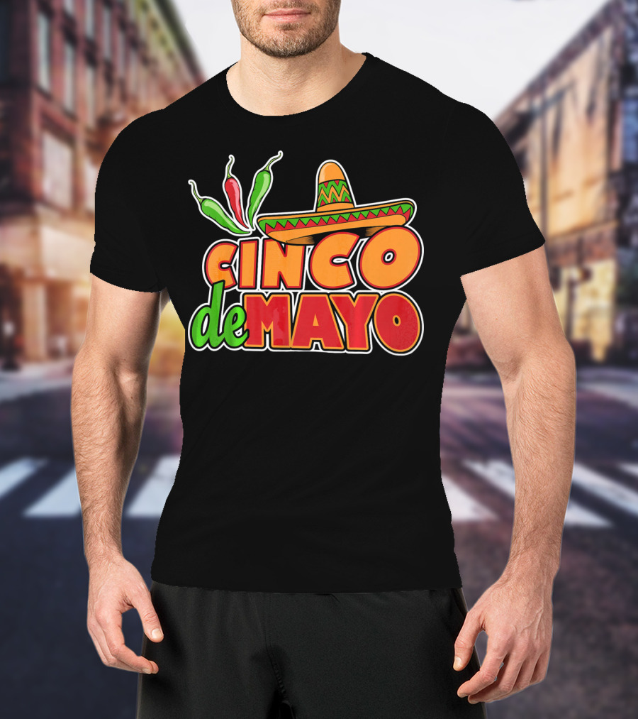 Cinco De Mayo Sombrero And Chilis T-Shirt