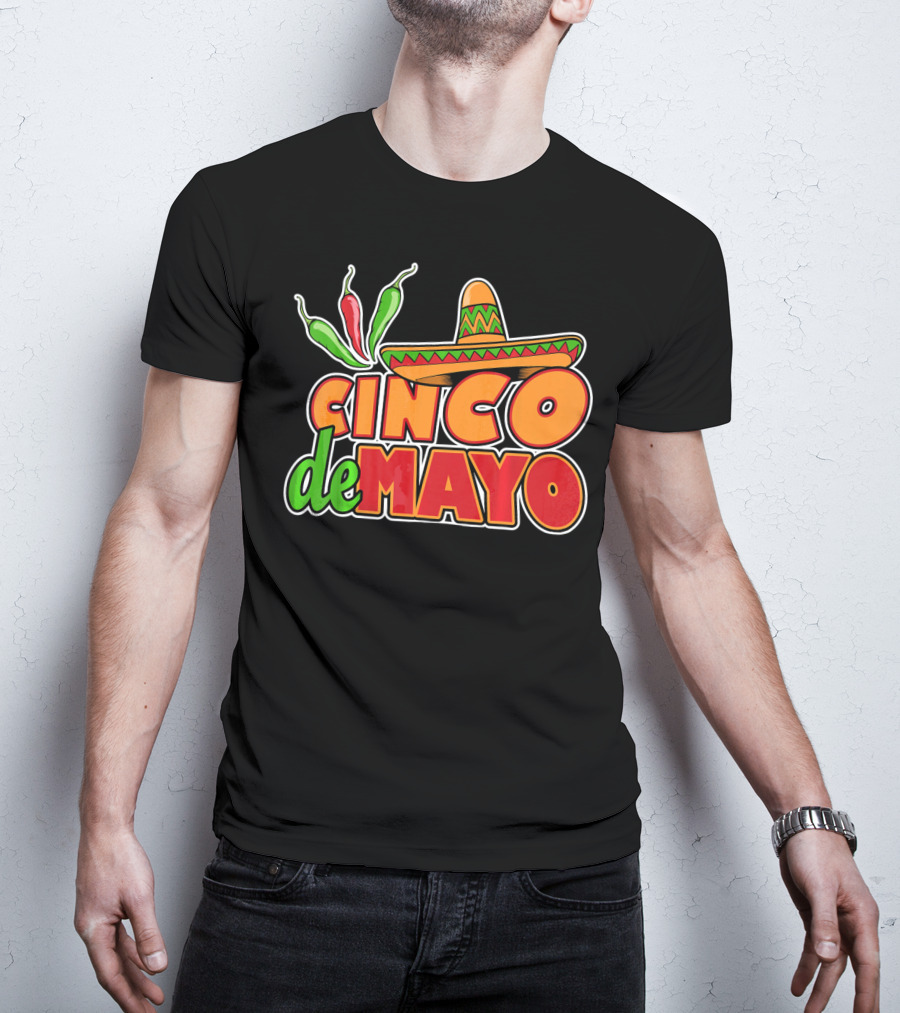 Cinco De Mayo Sombrero And Chilis T-Shirt