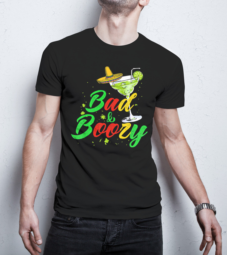 Cinco De Mayo Bad And Boozy Sombrero Margarita Lime Drink T-Shirt