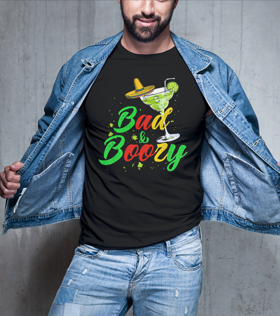 Cinco De Mayo Bad And Boozy Sombrero Margarita Lime Drink T-Shirt