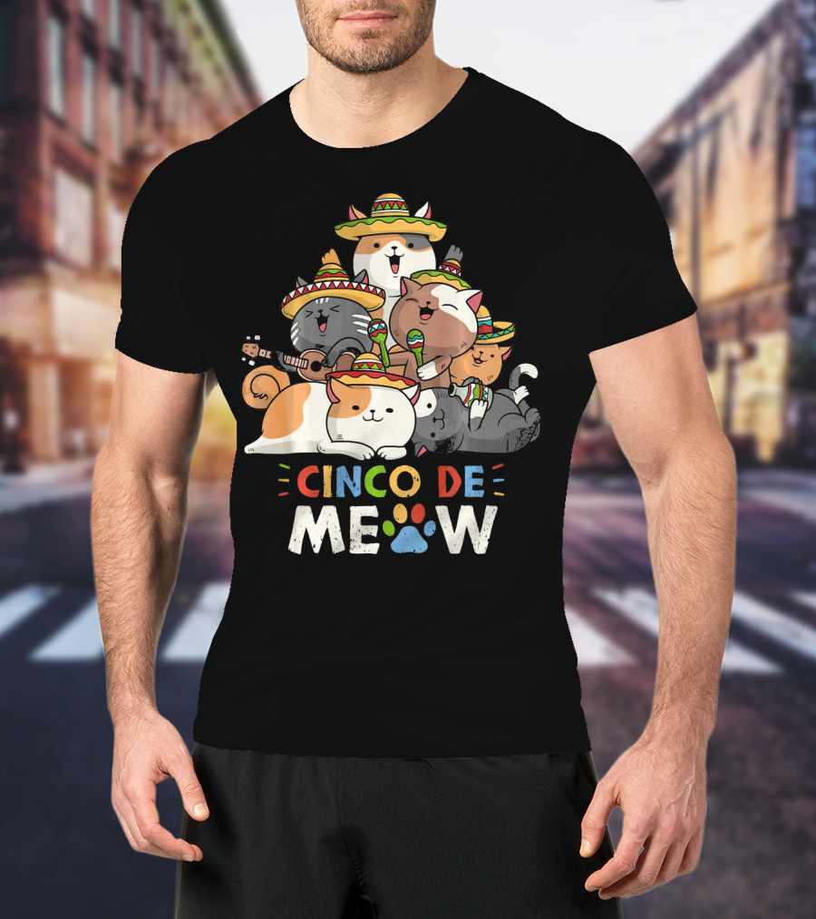 Cinco De Meow Cat Mariachi Lovers Fiesta T-Shirt