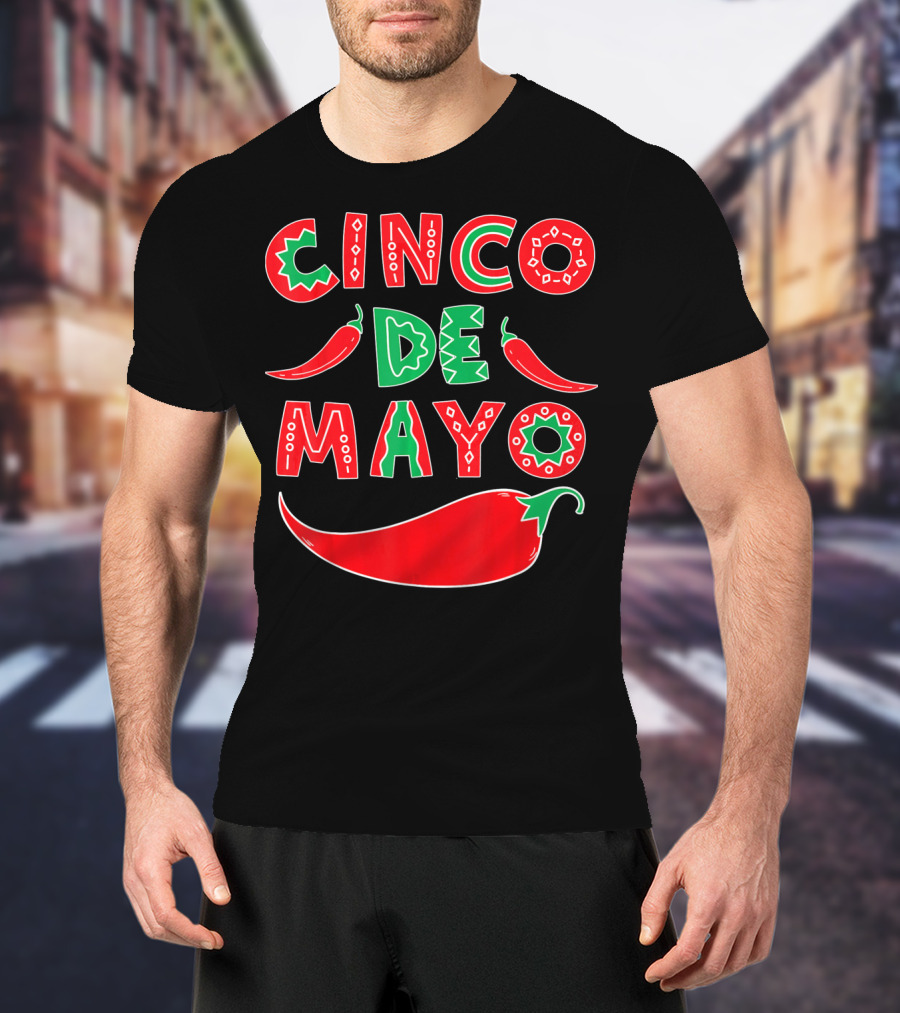 Cinco De Mayo Red And Green Peppers T-Shirt
