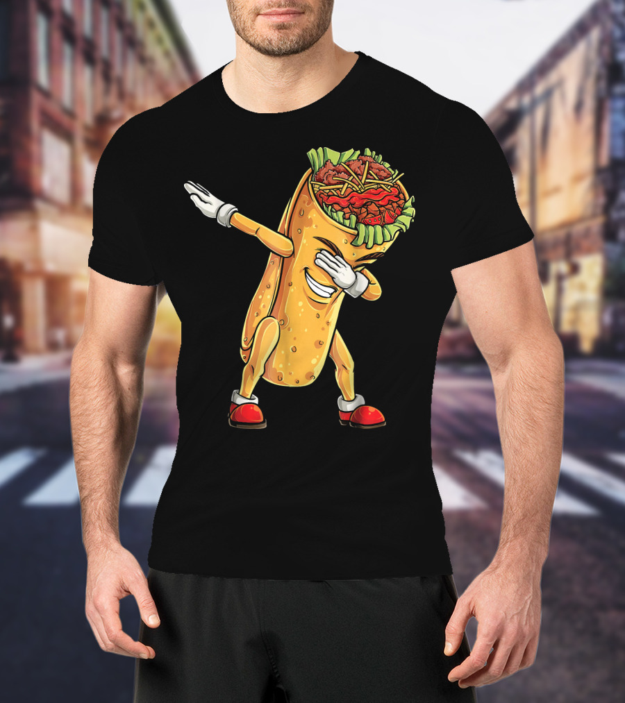 Cinco De Mayo Dabbing Burrito Character Fun T-Shirt