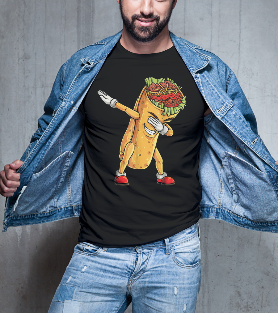 Cinco De Mayo Dabbing Burrito Character Fun T-Shirt