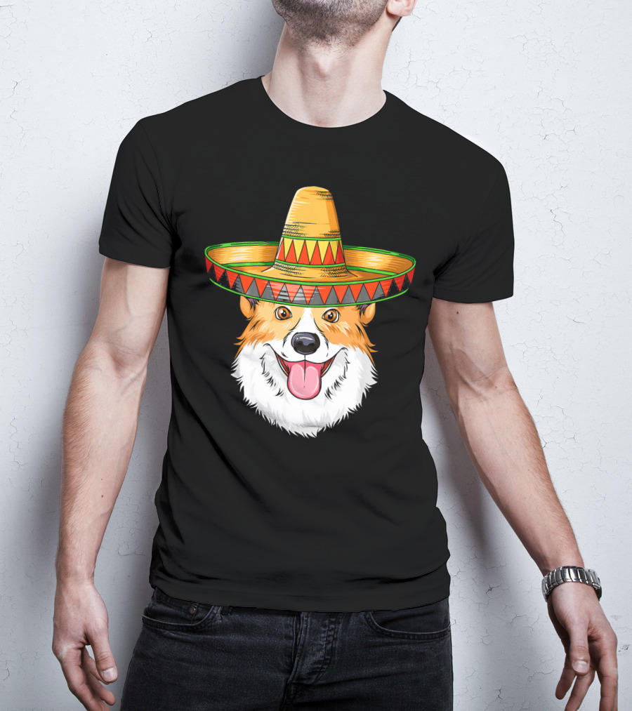 Corgi Cinco De Mayo Mexican Sombrero T-Shirt