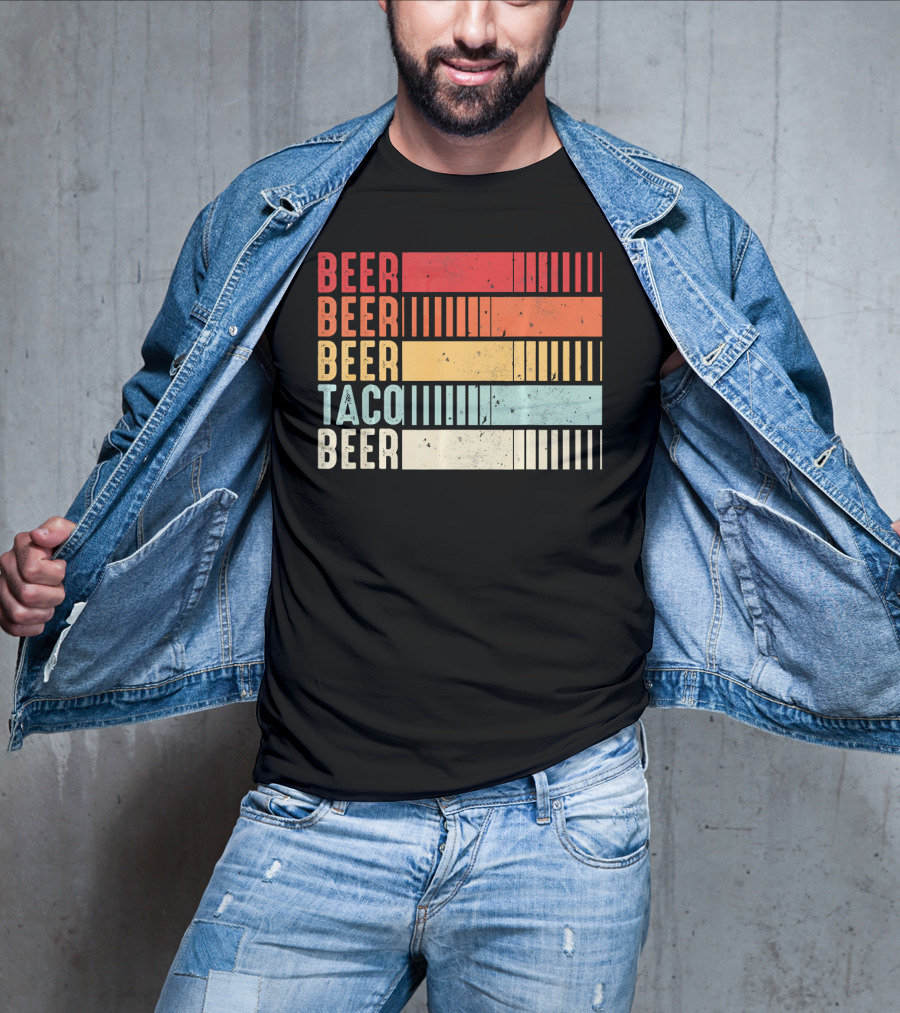 Beer Beer Beer Taco Beer Funny Mexican Cinco T-Shirt
