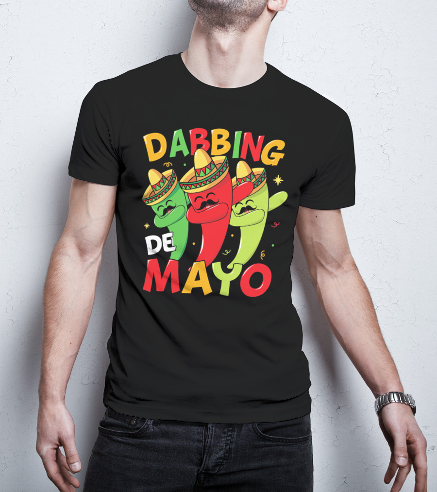 Dabbing Cinco De Mayo Chili Peppers With Sombreros T-Shirt