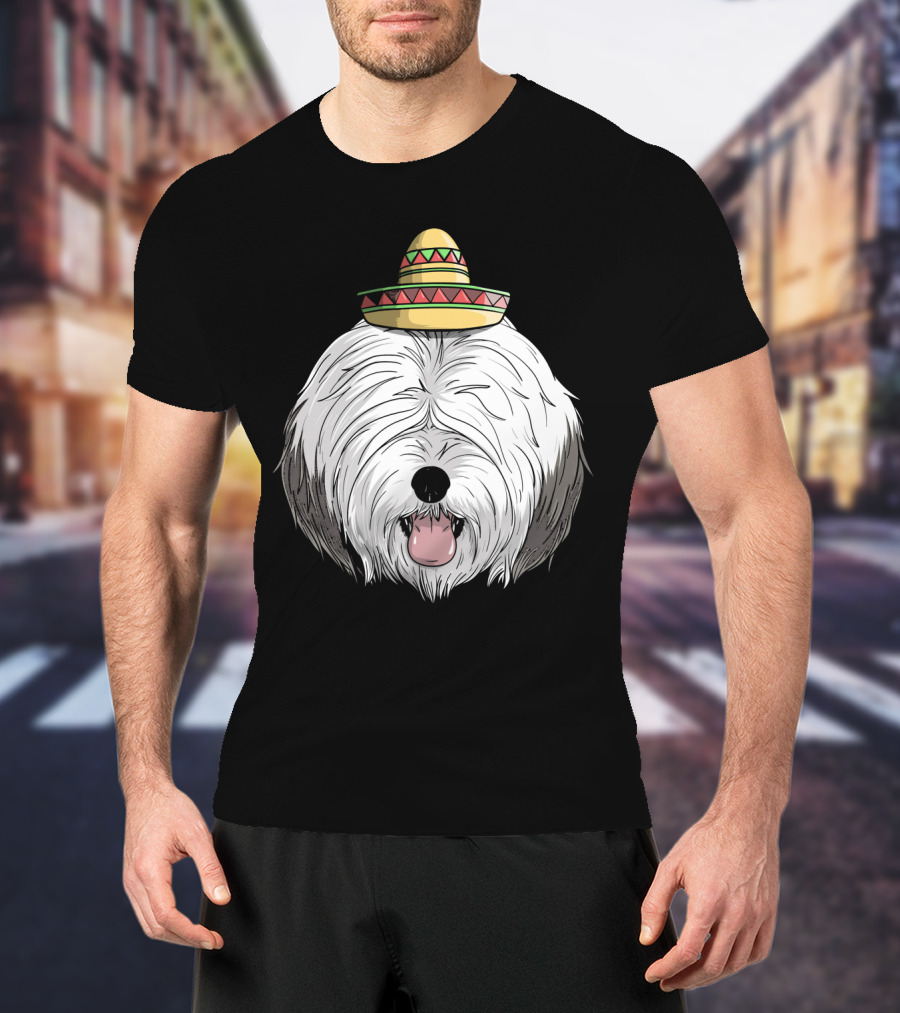 Old English Sheepdog Sombrero Cinco De Mayo Fiesta T-Shirt