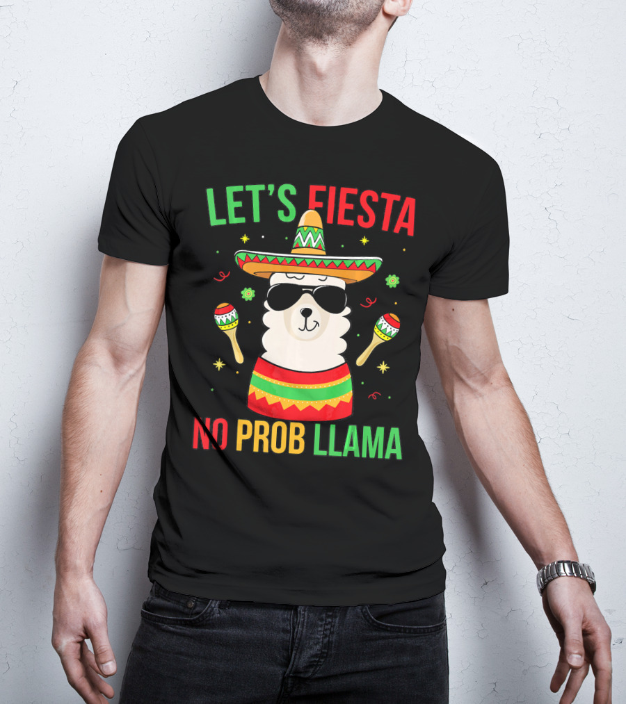 Let's Fiesta No Prob Llama Cinco De Mayo T-Shirt