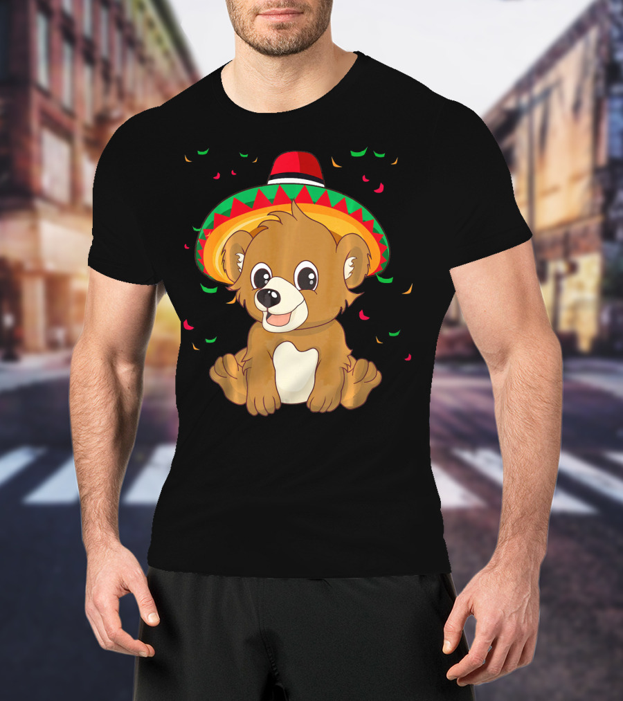 Cute Bear Cinco De Mayo 5th Of May Celebration Sombrero T-Shirt