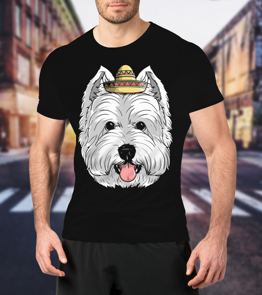 Cinco De Mayo Westie Dog Sombrero Fiesta T-Shirt