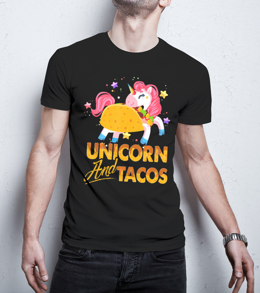 Unicorn And Tacos Colorful Cinco De Mayo Fun T-Shirt