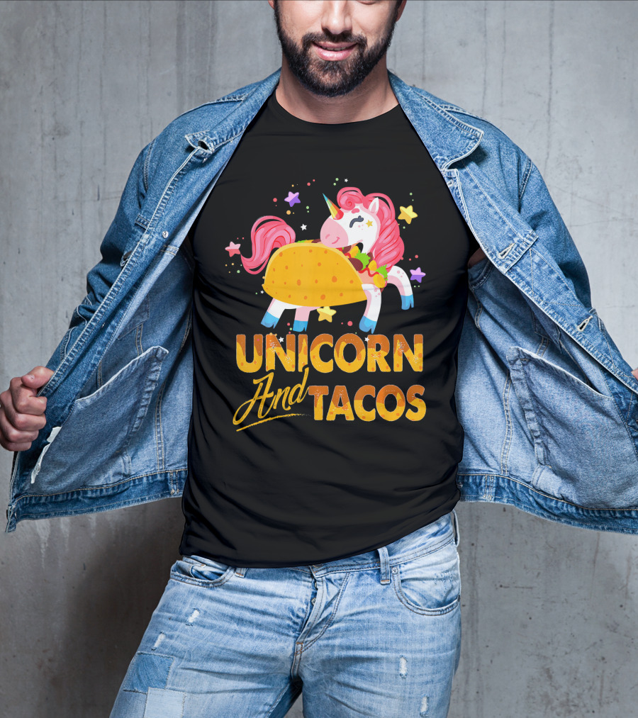Unicorn And Tacos Colorful Cinco De Mayo Fun T-Shirt
